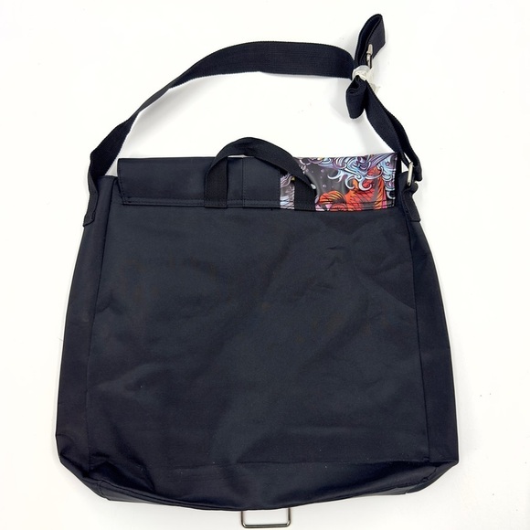 NEW Ed Hardy Messenger Bag Black Skull Tattoo Graphic Y2K Christian Audigier - Picture 4 of 11